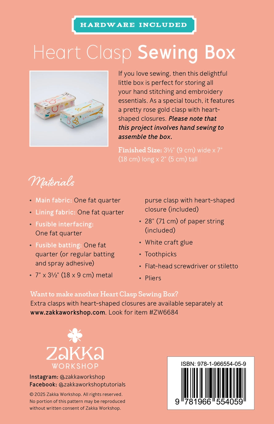 Zakka Workshop - Heart Clasp Sewing Box