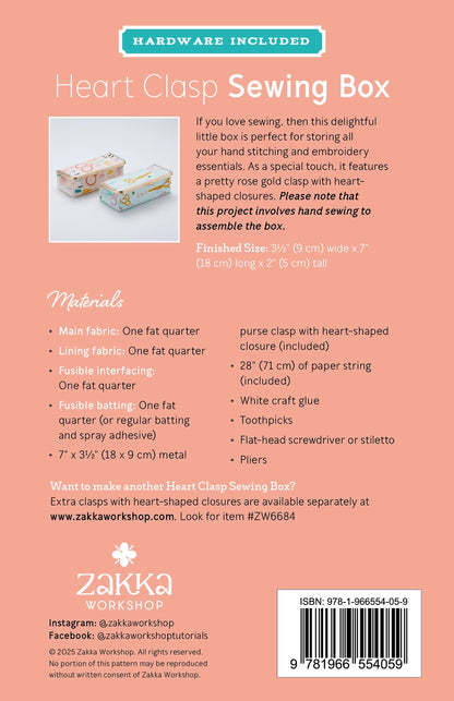 Zakka Workshop - Heart Clasp Sewing Box
