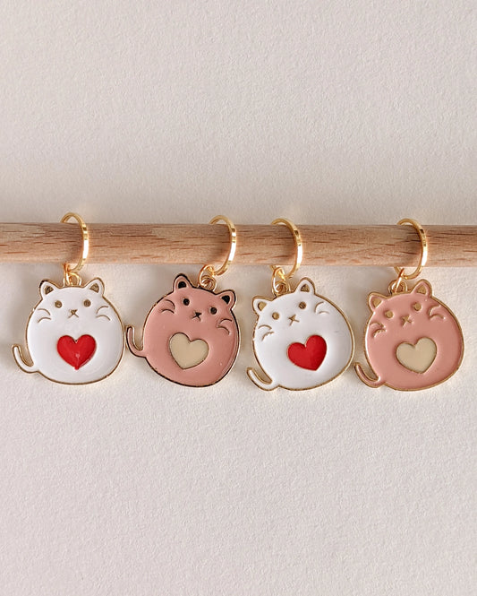 Heart Cats - Stitch Markers