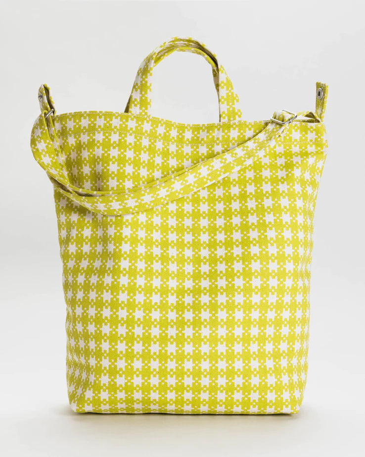 Baggu: Duck Bag - Chartreuse Pixel Gingham