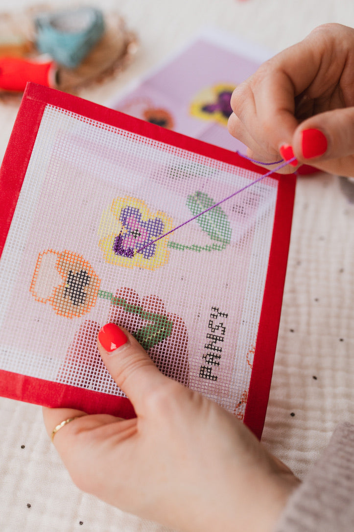 Cotton Clara Craft Kits and Supplies: Pansy Needlepoint Kit (Beginner)