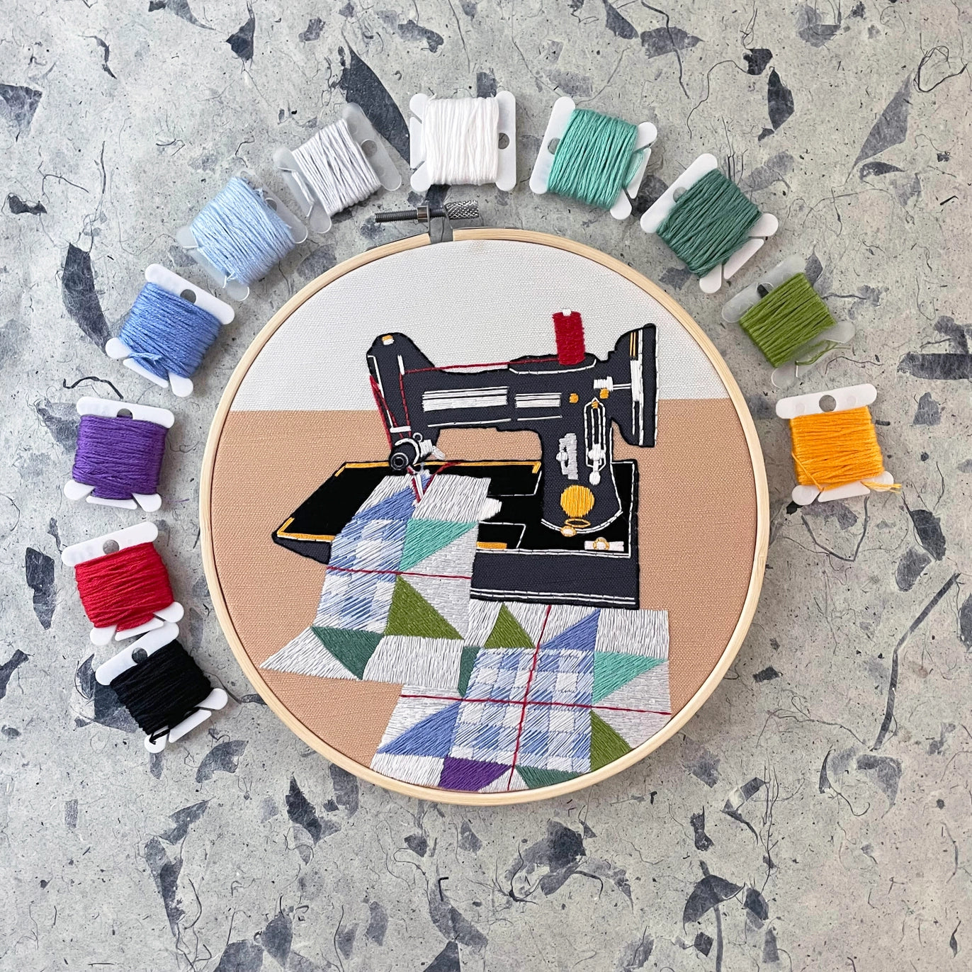 Embroidery Kit by Kate Wyatt Fine Art: Sewing Machine