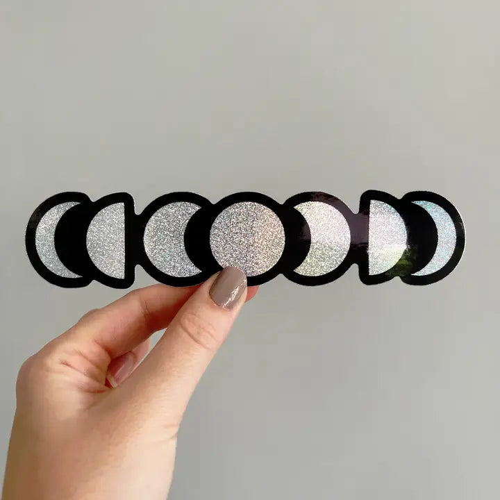 Glitter Moon Phases Vinyl Sticker