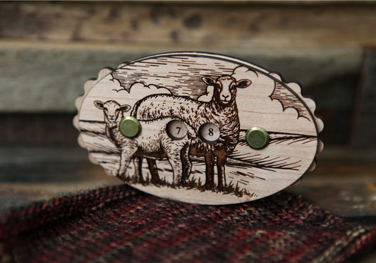 Sheep Cherry Wood Knitting & Crochet Counter