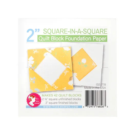 2" Square-in-a-Square Quilt Block Foundation Papers