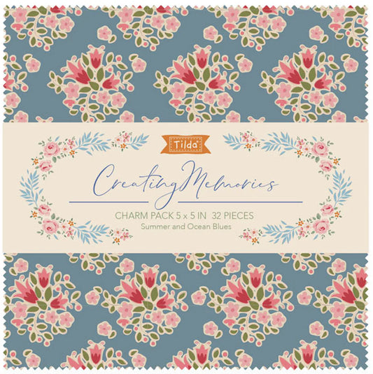 Tilda: Creating Memories Charm Pack in Summer & Ocean Blues