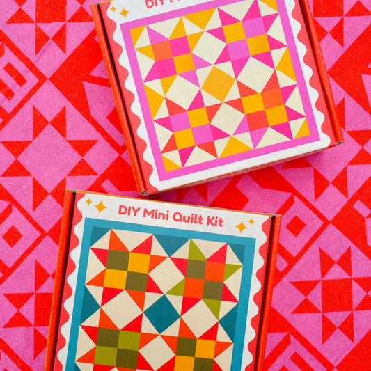 DIY Mini Quilt Kit in Two Color Pallet Options