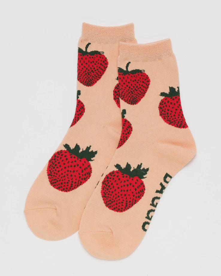 Baggu: Crew Socks - Strawberry