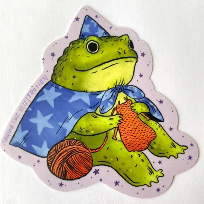 Frog Wizard Vinyl Sticker
