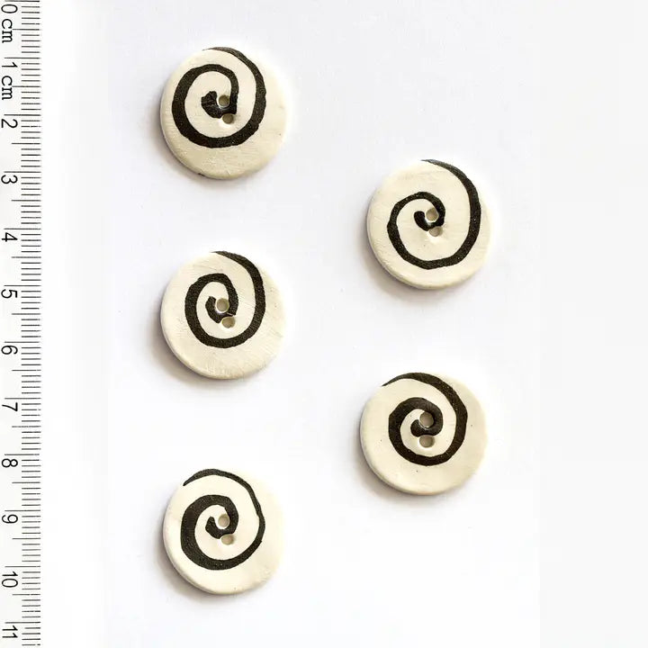 Black and White Spiral Buttons