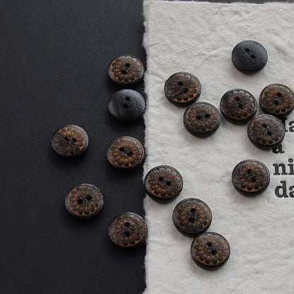 Vintage Style Buttons (12-15mm), Pack of 10 - Multiple Varieties