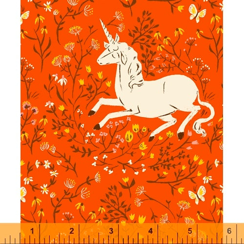 Heather Ross 20th Anniversary: Unicorn in Orange