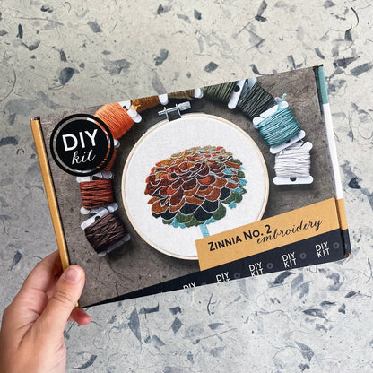 Embroidery Kit by Kate Wyatt Fine Art: Zinnia No. 2