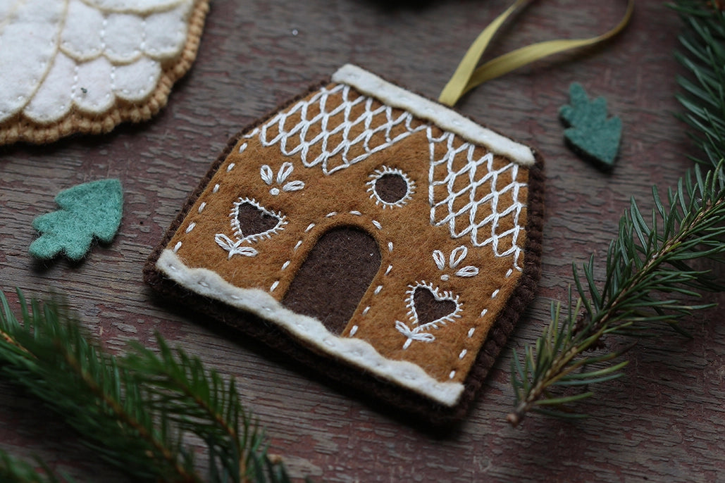 Gingerbread House- Felt Ornament Kit