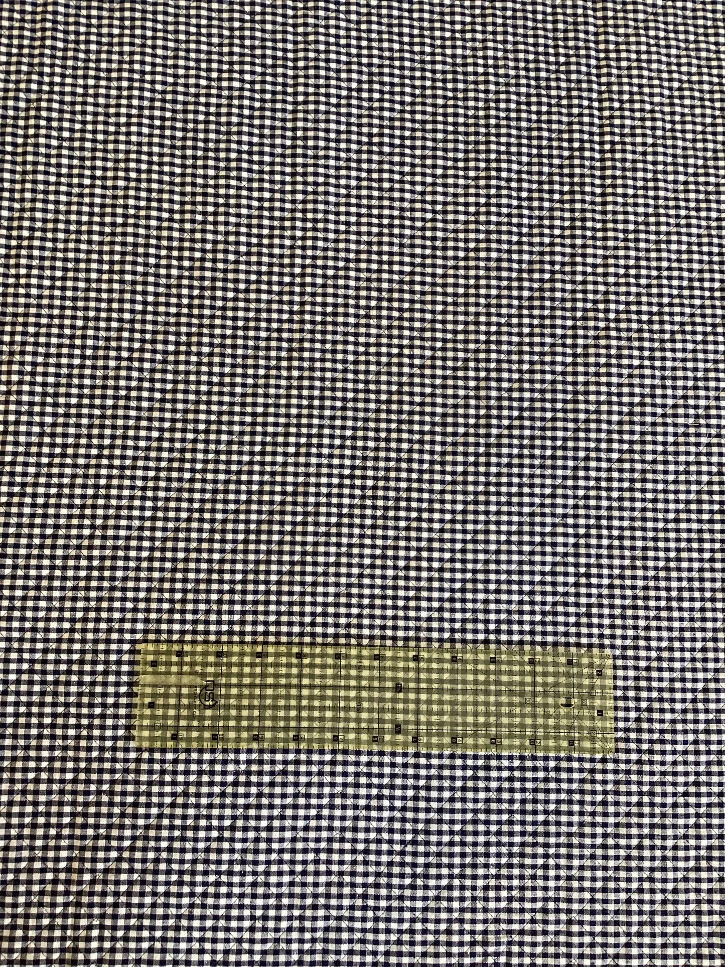 Kokka Kanda Orimono Quilted Gingham in Blue and White