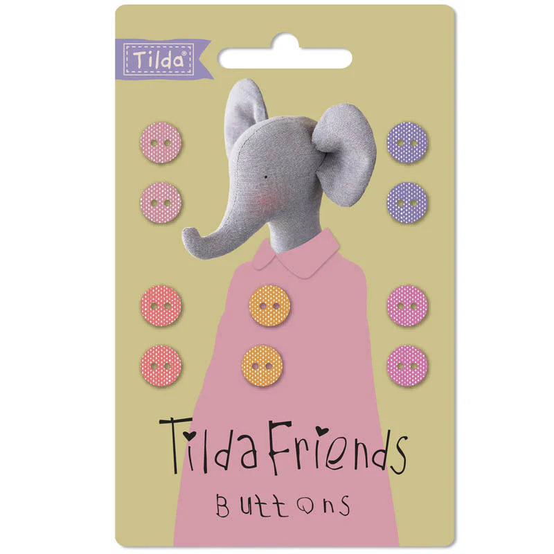 Tilda Friends Chambray Buttons in Warm Colors Buttons (9mm)
