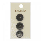 Antique Silver Metal Buttons:  11/16 inch, 4 hole (Pack of 3)