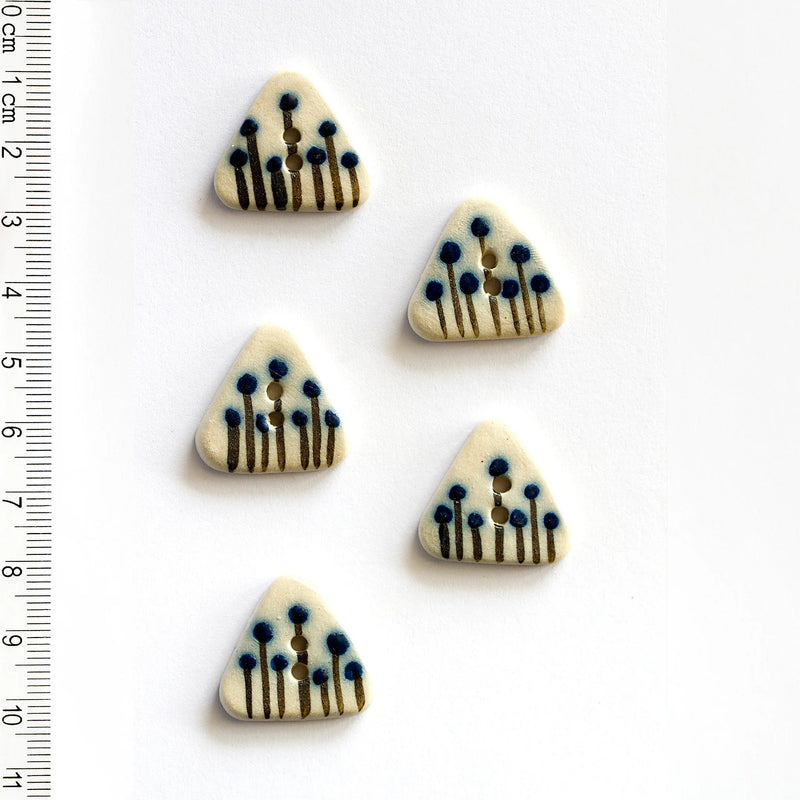 Blue Floral Grass Buttons