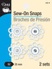 Sew On Snaps - White Flower