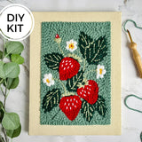 Strawberry Punch Needle Canvas Rug Hooking Kit