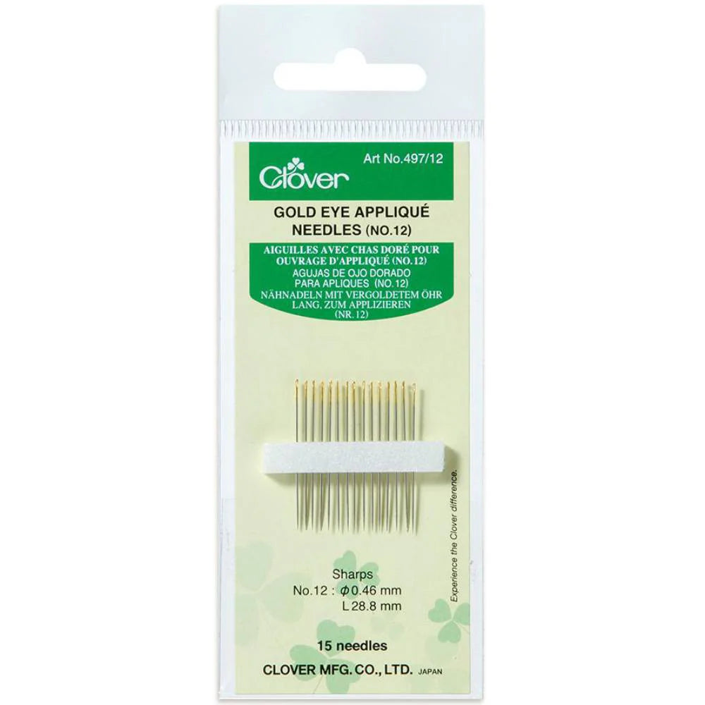 Gold-Eye Applique Needles (No. 12)