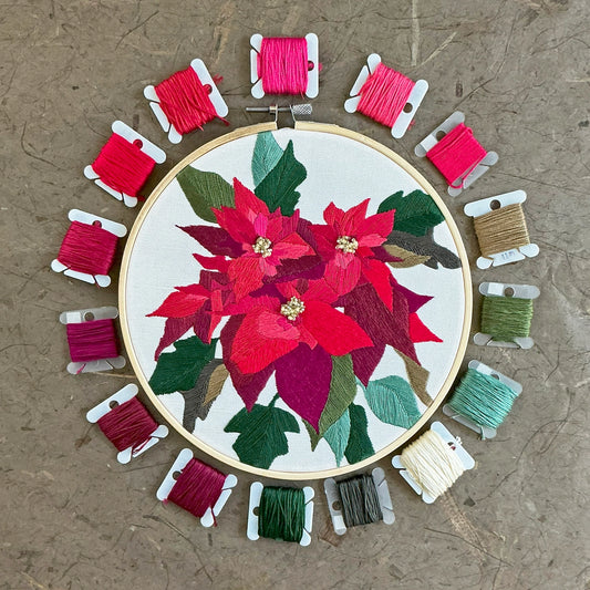 Embroidery and Beadwork Kit by Kate Wyatt Fine Art: Poinsettia
