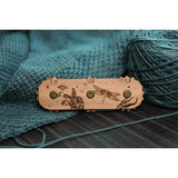 Dragonfly Moon 3-Dial Walnut Wood Knitting Row Counter