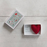 Wool Felt Heart in a Matchbox