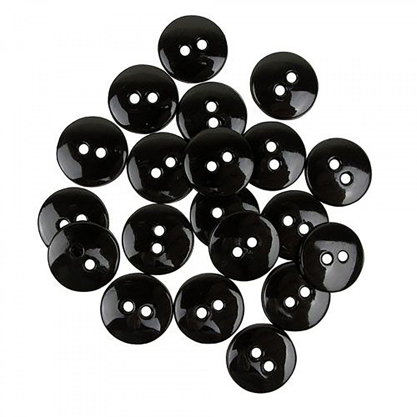 Black Button Bag: 5/8 inch, 2 hole (Pack of 20)