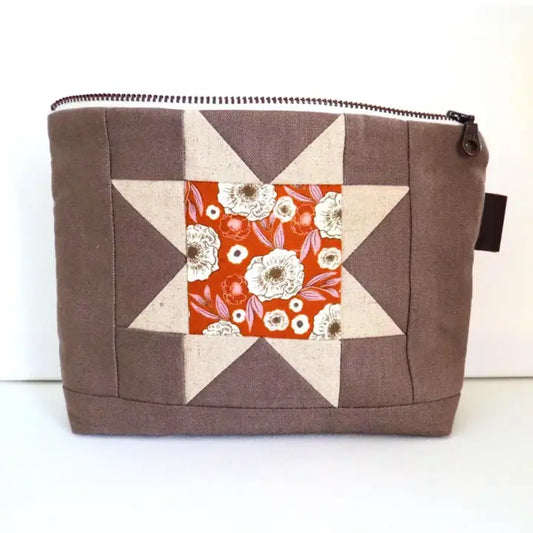 Medium Sawtooth Star Zipper Pouch - Multiple Colors
