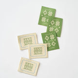 Made with Care Sketchy Quilt Green Woven Garment Labels