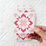 Starly Quilt Block Sticker in Pink
