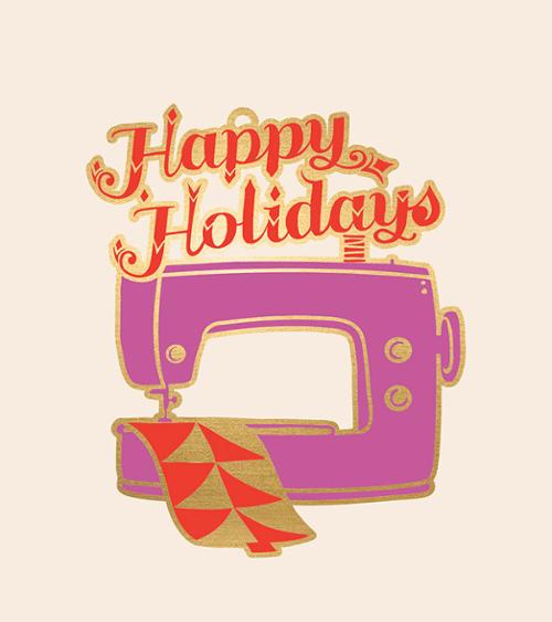 Ruby Star Society: 'Happy Holidays' Sewing Machine Ornament
