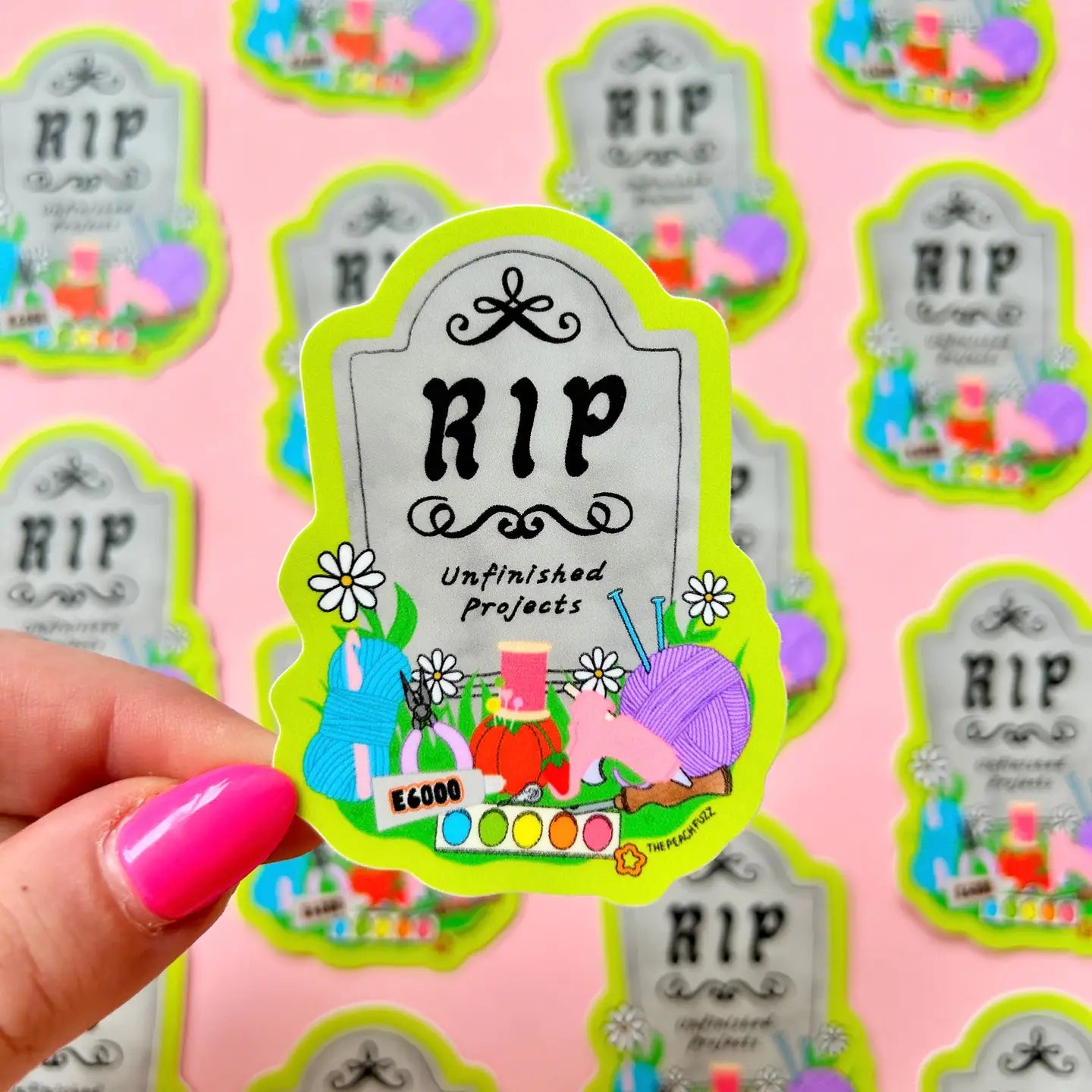 RIP to My Unfinished Crafts Vinyl Sticker