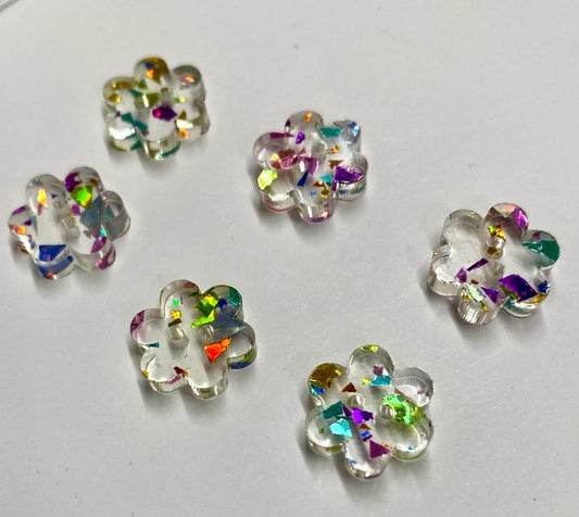 Infamous Cuts: 1/2" Confetti Two Hole Flower Acrylic Buttons