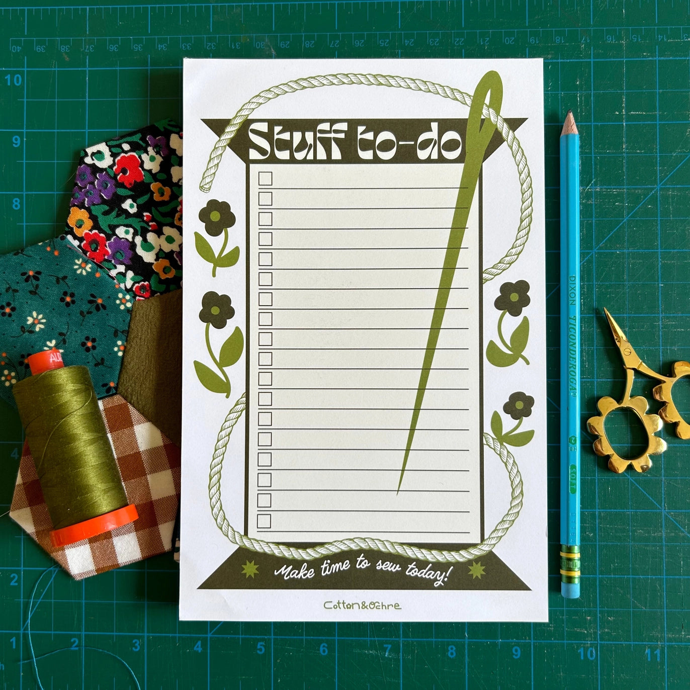 Cotton and Ochre Stuff To-Do Notepad