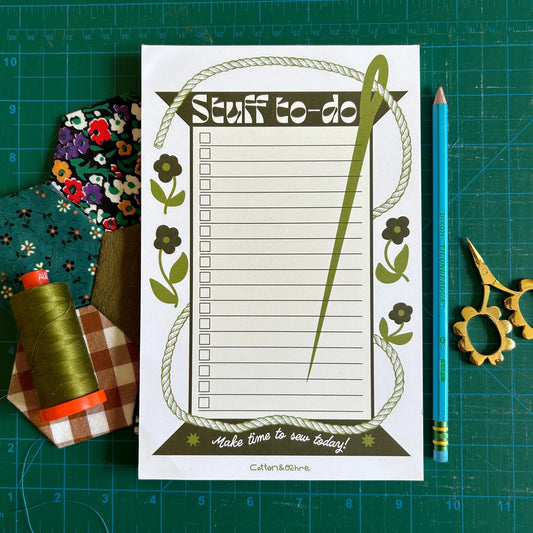 Cotton and Ochre Stuff To-Do Notepad