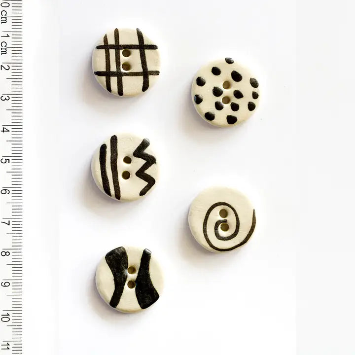 Black and White Geometric Buttons