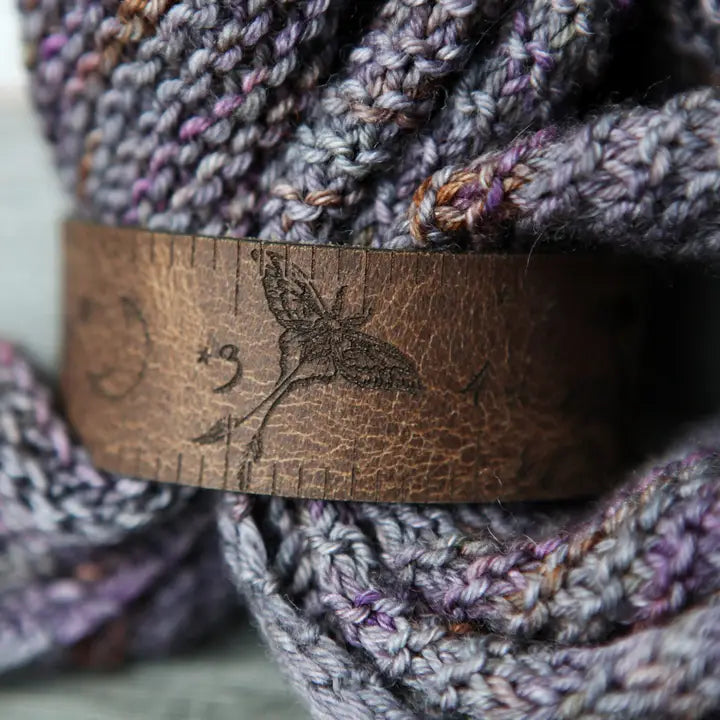 Luna Moth Leather Ruler Cuff with Bronze Stud For Crafting