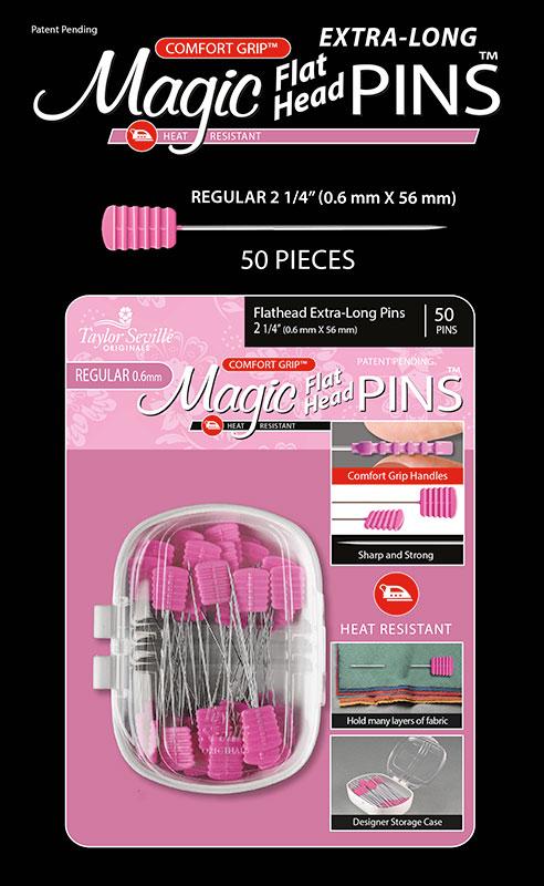 Magic Pins Flat Head - Extra Long, Regular, 50ct