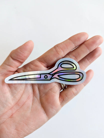 Intensely Distracted Holographic Vinyl Scissor Sticker
