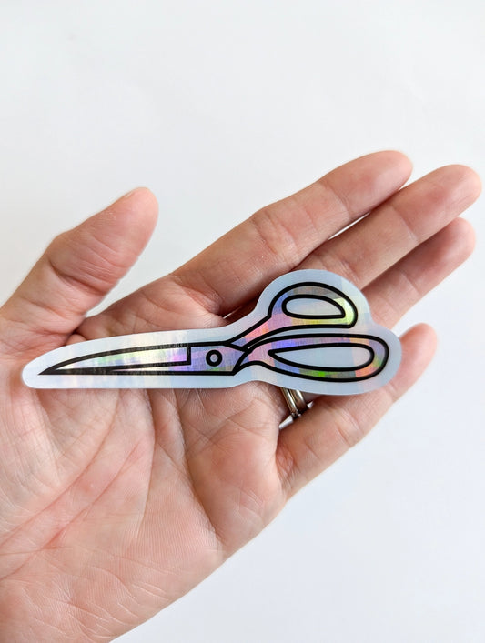Intensely Distracted Holographic Vinyl Scissor Sticker