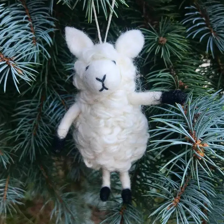 Winding Road: White Sheep Ornament