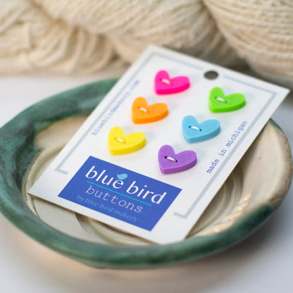 12mm Heart Buttons - Multiple Colors