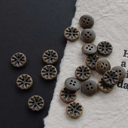 Vintage Style Buttons (12-15mm), Pack of 10 - Multiple Varieties