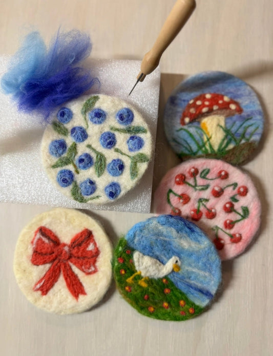 Plum Diddle - Painting With Wool Needle Felting Kits