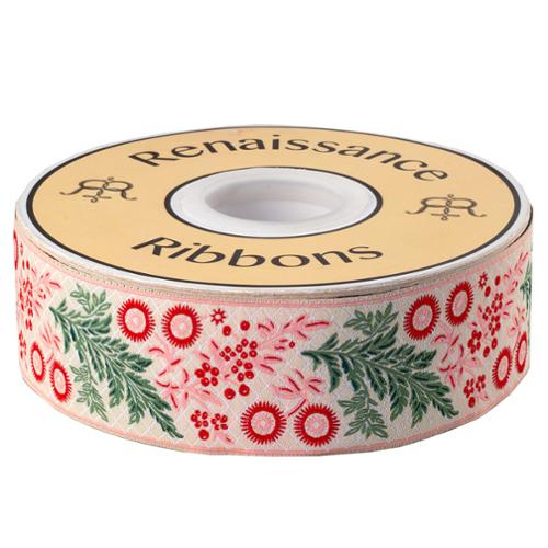 Red & Green Garland Ribbon - 1.5"