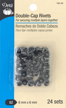 Double-Cap Rivets - 8mm x 6mm, 24 sets