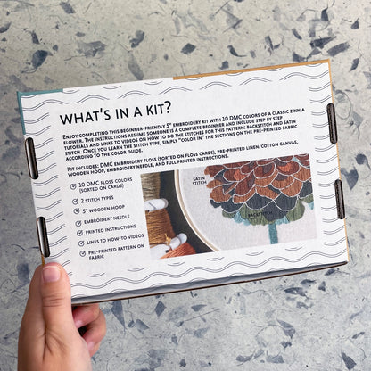 Embroidery Kit by Kate Wyatt Fine Art: Zinnia No. 2