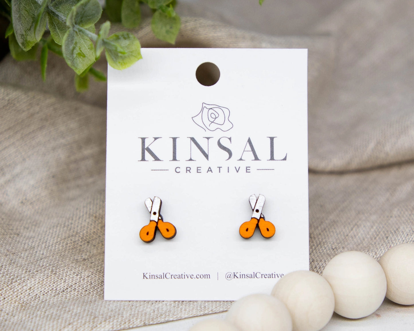 Wooden Stud Earrings by Kinsal Creative - Multiple Varieites